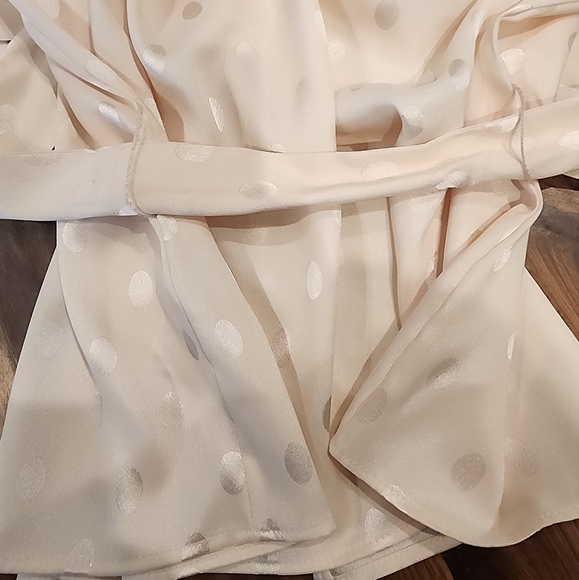 Topshop flowy polkadot blouse with waist tie - Picture 6 of 6